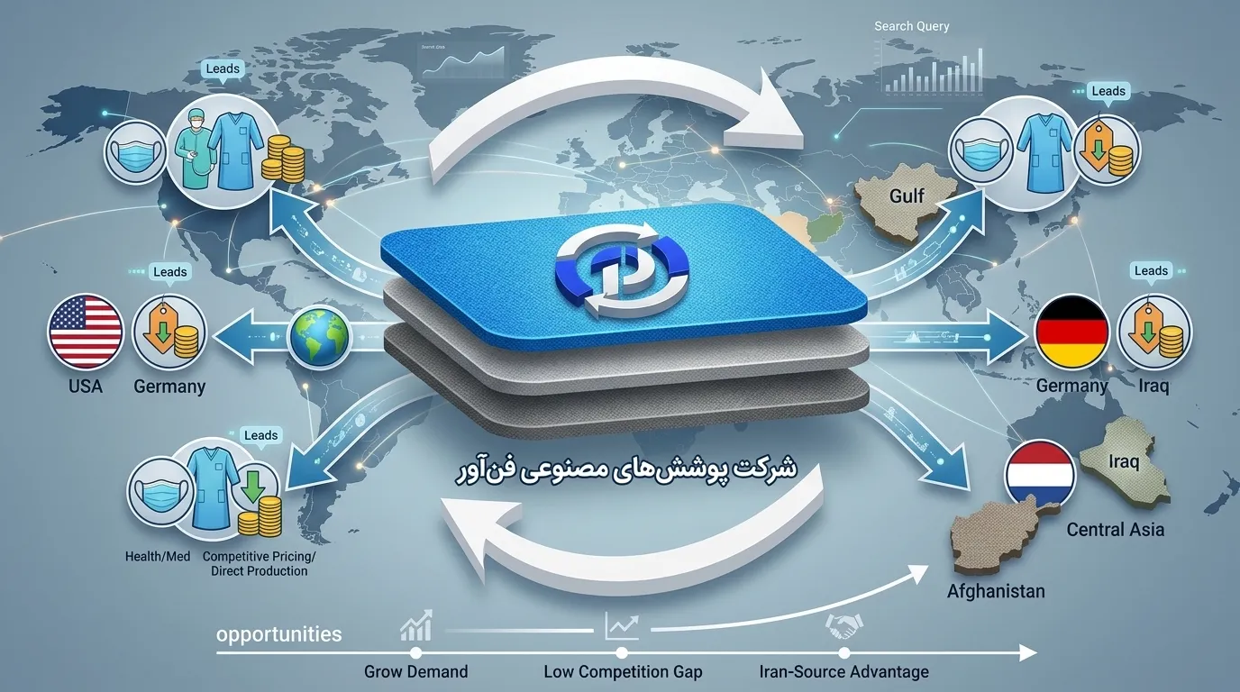 نمودار بازارهای هدف صادرات اسپان باند ایران