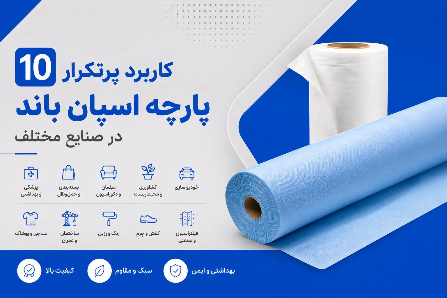 ساک دستی اسپان باند چاپ‌شده برای بسته‌بندی فروشگاهی